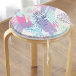 - RealHomes Yuvarlak Fermuarlı Minder - Realhomes  Realhomes Sulu Boya Yapraklar Özel Tasarım Modern Yuvarlak Fermuarlı Sandalye Minderi Realhomes