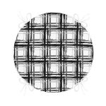 - RealHomes Yuvarlak Fermuarlı Minder - Realhomes  Izgara Zeminde Gri Tonlama Dijital Baskılı Özel Tasarım Yuvarlak Fermuarlı Sandalye Minderi Realhomes