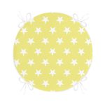 - RealHomes Yuvarlak Fermuarlı Minder - Realhomes Modern Yıldız Desenli Dijital Baskılı Yuvarlak Fermuarlı Sandalye Minderi Realhomes