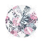 - RealHomes Yuvarlak Fermuarlı Minder - Realhomes Sulu Boya Yaprak Motifli Modern Dijital Baskılı Yuvarlak Fermuarlı Sandalye Minderi Realhomes