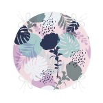 - RealHomes Yuvarlak Fermuarlı Minder - Realhomes  Realhomes Tropik Yaprak Motifli Modern Dijital Baskılı Yuvarlak Fermuarlı Sandalye Minderi Realhomes