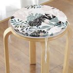 - RealHomes Yuvarlak Fermuarlı Minder - Realhomes  Realhomes Özel Tasarım Zeytin Yaprak Motifli Modern Yuvarlak Fermuarlı Sandalye Minderi Realhomes