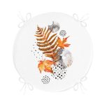 - RealHomes Yuvarlak Fermuarlı Minder - Realhomes Realhomes Kuru Yaprak Desenli Modern Yuvarlak Fermuarlı Sandalye Minderi Realhomes