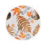 - RealHomes Yuvarlak Fermuarlı Minder - Realhomes Mermer Zeminde Kurumuş Yaprak Dijital Baskılı Yuvarlak Fermuarlı Sandalye Minderi Realhomes