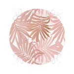 - RealHomes Yuvarlak Fermuarlı Minder - Realhomes Pembe Tropik Yaprak Motifli Özel Tasarım Dijital Baskılı Yuvarlak Fermuarlı Sandalye Minderi Realhomes