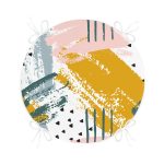 Yağlı Boya Soyut Çizimli Özel Tasarım Yuvarlak Fermuarlı Sandalye Minderi Realhomes