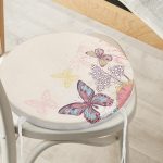 - RealHomes Yuvarlak Fermuarlı Minder - Realhomes  Modern Kelebek Dijital Baskılı Yuvarlak Fermuarlı Sandalye Minderi Realhomes