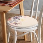 - RealHomes Yuvarlak Fermuarlı Minder - Realhomes  Modern Kelebek Dijital Baskılı Yuvarlak Fermuarlı Sandalye Minderi Realhomes