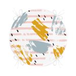 - RealHomes Yuvarlak Fermuarlı Minder - Realhomes Beyaz Zeminde Sulu Boya Pembe Yan Çizgi Motifli Yuvarlak Fermuarlı Sandalye Minderi Realhomes