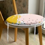 - RealHomes Yuvarlak Fermuarlı Minder - Realhomes Soyut Sulu Boya Çizim Desenli Modern Yuvarlak Fermuarlı Sandalye Minderi Realhomes