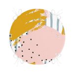 - RealHomes Yuvarlak Fermuarlı Minder - Realhomes Soyut Sulu Boya Çizim Desenli Modern Yuvarlak Fermuarlı Sandalye Minderi Realhomes