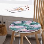 Yaz Partisi Tropik Çiçek Motifli Yuvarlak Fermuarlı Sandalye Minderi Realhomes