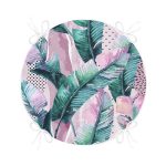 Yaz Partisi Tropik Çiçek Motifli Yuvarlak Fermuarlı Sandalye Minderi Realhomes