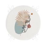 - RealHomes Yuvarlak Fermuarlı Minder - Realhomes  Realhomes Botanik Portre Desenli Özel Tasarım Yuvarlak Fermuarlı Sandalye Minderi Realhomes