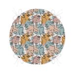 - RealHomes Yuvarlak Fermuarlı Minder - Realhomes  Botanik Portre Basklı Yuvarlak Fermuarlı Sandalye Minderi Realhomes