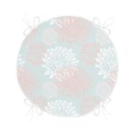 - RealHomes Yuvarlak Fermuarlı Minder - Realhomes Mavi Zemin Üzerinde Beyaz Kırmızı Çiçek Tasarımlı Yuvarlak Fermuarlı Sandalye Minderi Realhomes