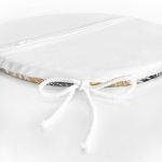 Renkli Yapraklar Üzerinde Nokta Tasarımlı Yuvarlak Fermuarlı Sandalye Minderi Realhomes