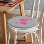 - RealHomes Yuvarlak Fermuarlı Minder - Realhomes Fuşya Palmiye Yaprak Dijital Baskılı Yuvarlak Fermuarlı Sandalye Minderi Realhomes