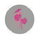 - RealHomes Yuvarlak Fermuarlı Minder - Realhomes Fuşya Palmiye Yaprak Dijital Baskılı Yuvarlak Fermuarlı Sandalye Minderi Realhomes