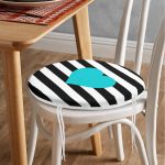 - RealHomes Yuvarlak Fermuarlı Minder - Realhomes Modern Kalp Desenli Dijital Baskılı Yuvarlak Fermuarlı Sandalye Minderi Realhomes