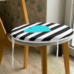 - RealHomes Yuvarlak Fermuarlı Minder - Realhomes Modern Kalp Desenli Dijital Baskılı Yuvarlak Fermuarlı Sandalye Minderi Realhomes