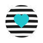 - RealHomes Yuvarlak Fermuarlı Minder - Realhomes Modern Kalp Desenli Dijital Baskılı Yuvarlak Fermuarlı Sandalye Minderi Realhomes