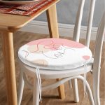 - RealHomes Yuvarlak Fermuarlı Minder - Realhomes Kırmızı Şeritli Portre Çizimli Özel Tasarımlı Modern Yuvarlak Fermuarlı Sandalye Minderi Realhomes