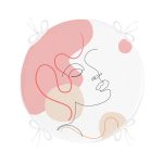 - RealHomes Yuvarlak Fermuarlı Minder - Realhomes Kırmızı Şeritli Portre Çizimli Özel Tasarımlı Modern Yuvarlak Fermuarlı Sandalye Minderi Realhomes