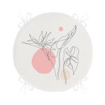 - RealHomes Yuvarlak Fermuarlı Minder - Realhomes Gri Zemin Üzerinde Karakalem Çiçek Çizimli Modern Yuvarlak Fermuarlı Sandalye Minderi Realhomes