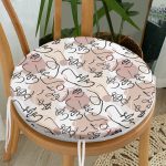 - RealHomes Yuvarlak Fermuarlı Minder - Realhomes Botanik Portre Dijital Baskılı Özel Tasarım Yuvarlak Fermuarlı Sandalye Minderi Realhomes