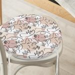 - RealHomes Yuvarlak Fermuarlı Minder - Realhomes Botanik Portre Dijital Baskılı Özel Tasarım Yuvarlak Fermuarlı Sandalye Minderi Realhomes