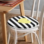 Modern Kalp Desenli Dijital Baskılı Yuvarlak Fermuarlı Sandalye Minderi Realhomes