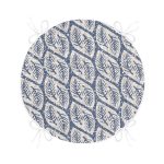 - RealHomes Yuvarlak Fermuarlı Minder - Realhomes  Lacivert Zeminde Beyaz Yapraklı Yuvarlak Fermuarlı Sandalye Minderi Realhomes