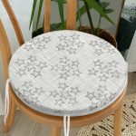 - RealHomes Yuvarlak Fermuarlı Minder - Realhomes Kot Zeminli Yıldız Motifli Modern Dijital Baskılı Yuvarlak Fermuarlı Sandalye Minderi Realhomes
