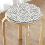 - RealHomes Yuvarlak Fermuarlı Minder - Realhomes Kot Zemin Temalı Çiçek Motifli Dijital Baskılı Yuvarlak Fermuarlı Sandalye Minderi Realhomes