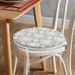 - RealHomes Yuvarlak Fermuarlı Minder - Realhomes Gri Kot Desenli Güneş Motifli Modern Yuvarlak Fermuarlı Sandalye Minderi Realhomes