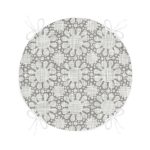 - RealHomes Yuvarlak Fermuarlı Minder - Realhomes Gri Kot Desenli Güneş Motifli Modern Yuvarlak Fermuarlı Sandalye Minderi Realhomes