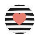 - RealHomes Yuvarlak Fermuarlı Minder - Realhomes Modern Kalp Desenli Dijital Baskılı Yuvarlak Fermuarlı Sandalye Minderi Realhomes