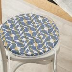 - RealHomes Yuvarlak Fermuarlı Minder - Realhomes  Gri Zemin Üzerinde Kahverengi Kot Çizgili Yuvarlak Fermuarlı Sandalye Minderi Realhomes