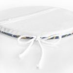 - RealHomes Yuvarlak Fermuarlı Minder - Realhomes  Gri Zemin Üzerinde Kahverengi Kot Çizgili Yuvarlak Fermuarlı Sandalye Minderi Realhomes