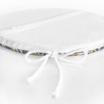 - RealHomes Yuvarlak Fermuarlı Minder - Realhomes  Gri Zeminde Dalgalı Çizgiler Üzerinde Damla Motifli Yuvarlak Fermuarlı Sandalye Minderi Realhomes