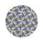 Kahverengi Çizgiler Üzerinde Soyut Çizimli Dijital Baskılı Yuvarlak Fermuarlı Sandalye Minderi Realhomes