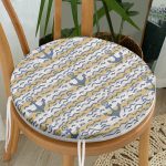 Denizci Motifli Çapa Desenli Yuvarlak Fermuarlı Sandalye Minderi Realhomes