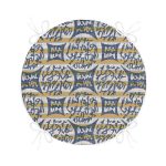 - RealHomes Yuvarlak Fermuarlı Minder - Realhomes  Kot Desende Yazı Motifli Özel Tasarım Yuvarlak Fermuarlı Sandalye Minderi Realhomes