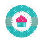 Cup Cake Desenli Dijital Baskılı Yuvarlak Fermuarlı Sandalye Minderi Realhomes