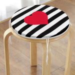 - RealHomes Yuvarlak Fermuarlı Minder - Realhomes  Modern Kalp Desenli Dijital Baskılı Yuvarlak Fermuarlı Sandalye Minderi Realhomes