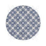 - RealHomes Yuvarlak Fermuarlı Minder - Realhomes  Gri Zemin Üzerinde Lacivert Soyut Dijital Baskılı Yuvarlak Fermuarlı Sandalye Minderi Realhomes