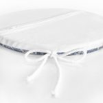 - RealHomes Yuvarlak Fermuarlı Minder - Realhomes  Gri Zemin Üzerinde Lacivert Soyut Dijital Baskılı Yuvarlak Fermuarlı Sandalye Minderi Realhomes