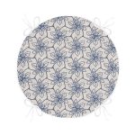 - RealHomes Yuvarlak Fermuarlı Minder - Realhomes Gri Zeminde Geometrik Çiçek Motifli Yuvarlak Fermuarlı Sandalye Minderi Realhomes