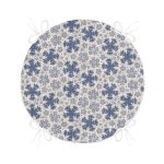 Gri Kot Zemin Üzerinde Kristal Taneleri Motifli Yuvarlak Fermuarlı Sandalye Minderi Realhomes